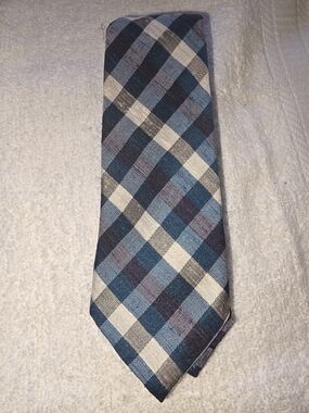 David Hart & Co. Classic Blue Plaid Men's Tie - Unbranded